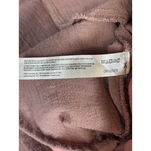 Free People Romper Mushroom Brown Large Low Scoop Back Pockets Sleeveless - Picture 3 of 12